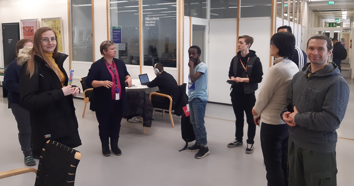 Finnish Course Students In Library In Pasila